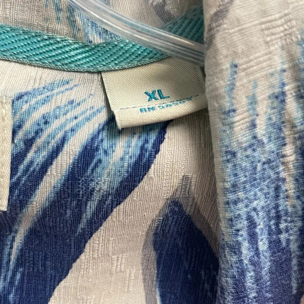 Caribbean Hawaiian Pure Silk Shirt Mens Size XL Button Down Lightweight Tropical